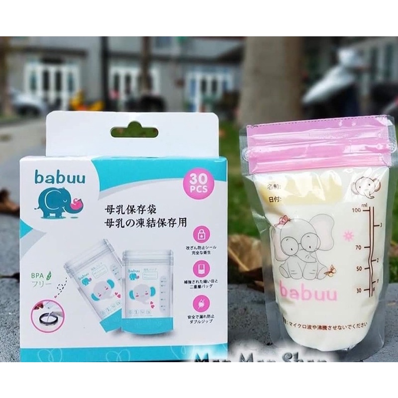 Túi trữ sữa 100ml in hình (hộp 30 túi 2 khoá zip)