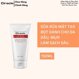 Sữa rửa mặt ngăn ngừa mụn, kiềm dầu ciracle anti-blemish foam cleanser - 150ml