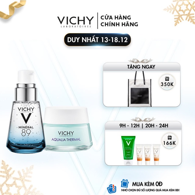 Bộ Dưỡng Chất (Serum) Khoáng Vichy Mineral 89 30ml và mặt nạ ngủ Vichy Aqualia Thermal Night Spa 15ml