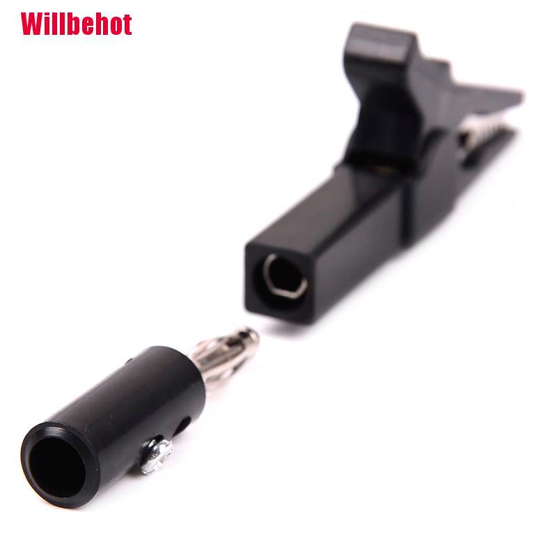 [Willbehot] 4Pcs 55Mm Alligator Clip + 4Mm Banana Plug Test Probe Plug Cable Clips [Hot]