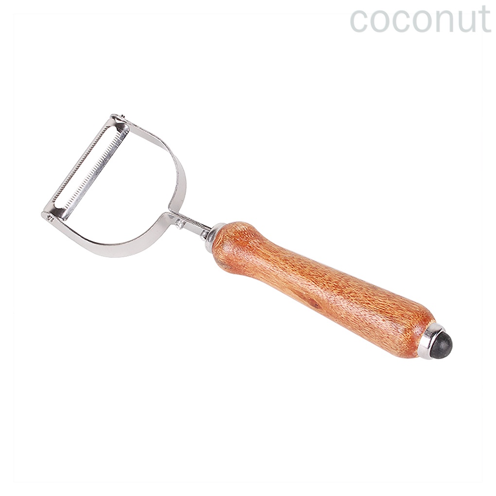 Dụng cụ gọt vỏ củ quả bằng thép không gỉ tay cầm gỗ dành cho nhà bếp