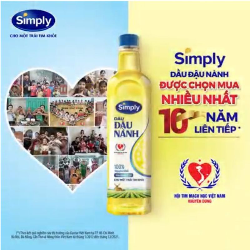 Dầu đậu nành Simply chai 1 lít date mới