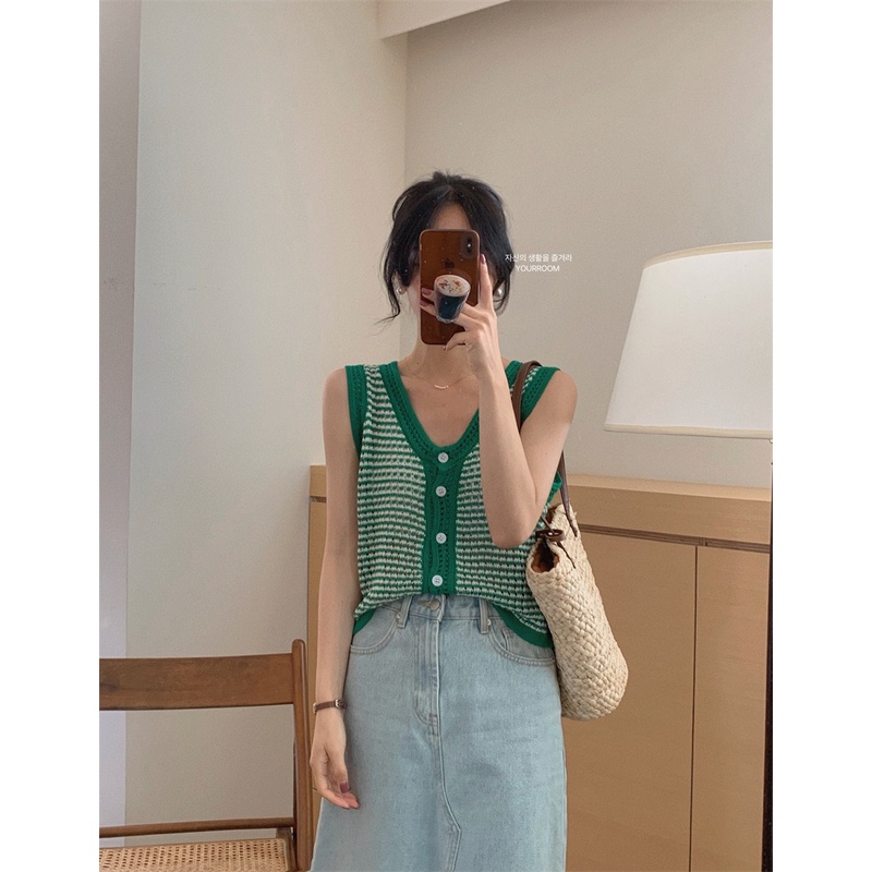 Áo Cardigan Dệt Kim Cổ Chữ V Màu Sắc Tương Phản Thời Trang Dành Cho Nữ