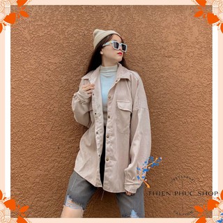 [ Giá hủy diệt ] Áo sơ mi nhung gân BASIC Nam Nữ Couple mặc phong cách ULZZANG Hàn Quốc Chất nhung thoáng mát thienphuct