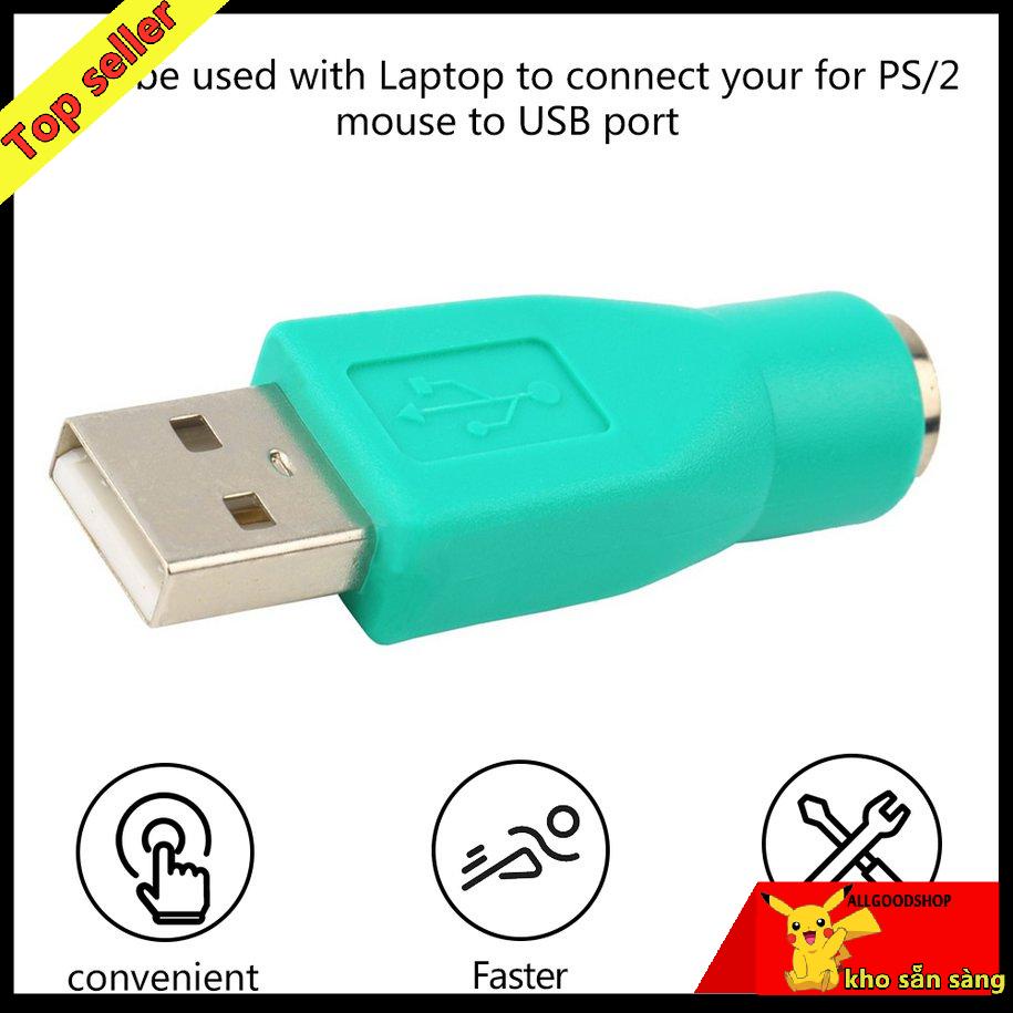 Đầu chuyển đổi USB Male sang PS2 Female cho bàn phím và chuột máy tính