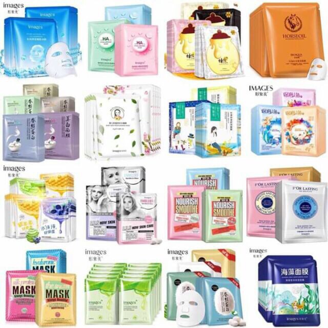 Combo 70 miếng mặt nạ Bioaqua và IMAGES mix đủ mẫu