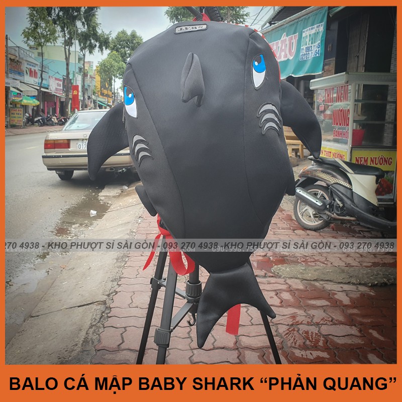 [ẢNH THẬT] Balo cá mập phản quang đựng mũ bảo hiểm fullface siêu đẹp - Balo khủng long, rồng đi chơi