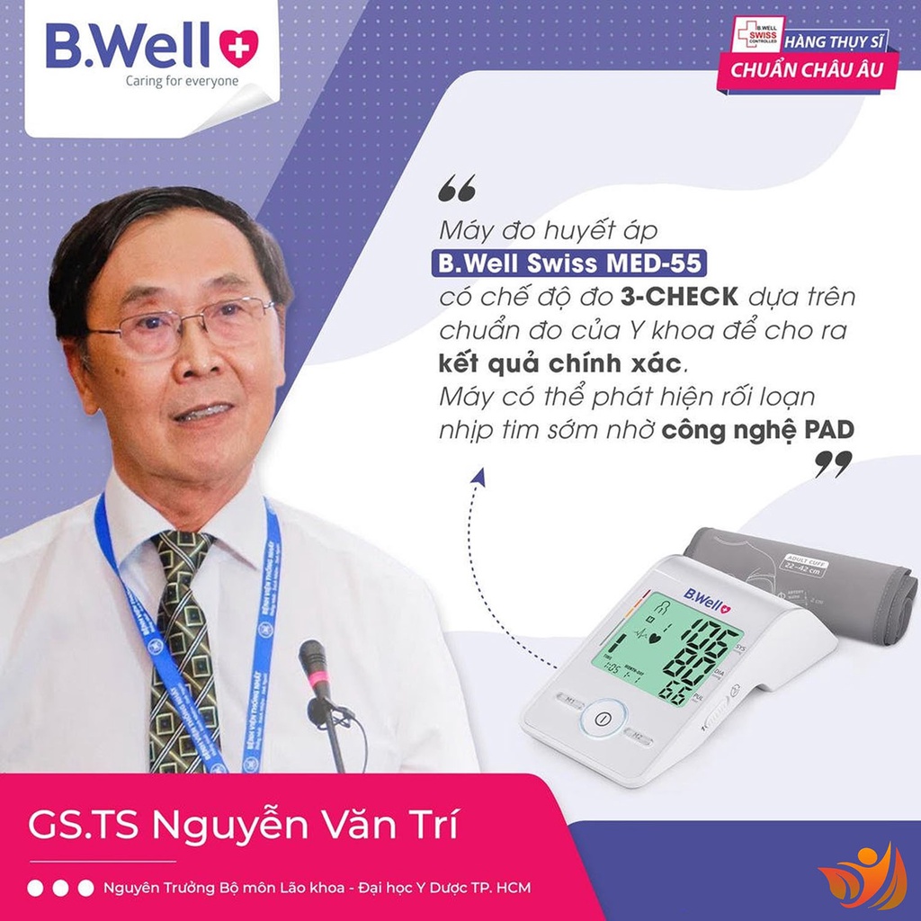 Máy đo huyết áp bắp tay điện tử tự động b.well med 55 - bwell y tế 360