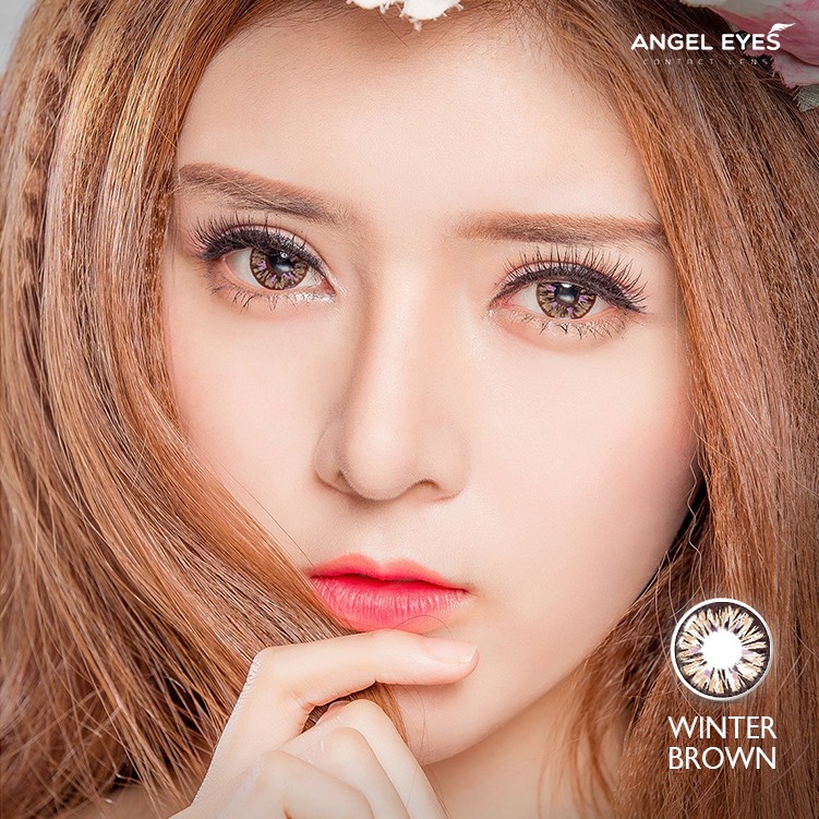 Lens xám Winter Gray và lens nâu Winter Brown Angel Eyes - Đường kính 14.5mm - Không độ