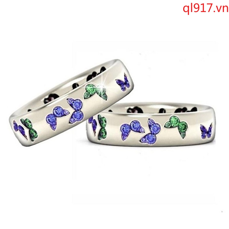 Nhẫn Cưới Hình Bướm Đính Đá Ngọt Ngào Lãng Mạn