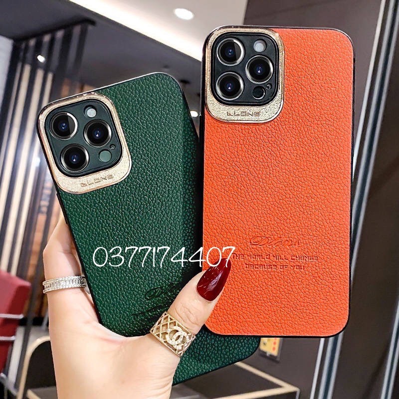 (iPhone 12) Ốp lưng da Dlonsbảo vệ camera viền vàng iPhone 12, 12 Pro, 12 Pro Max, 11, 11 Pro, 11 Pro mã, Xs max XR 7+