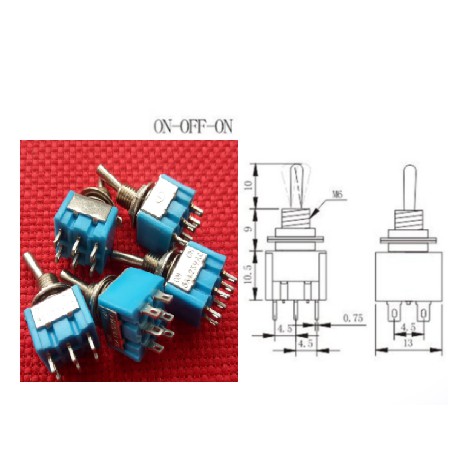 Công Tắc Gạt 6 Chân 3 Vị Trí MTS 203 6A/125V 3A/250V