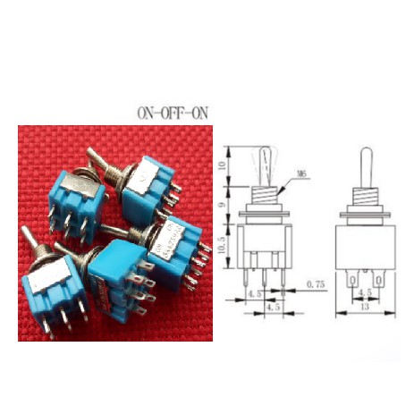 Công Tắc Gạt 6 Chân 3 Vị Trí MTS 203 6A/125V  3A/250V