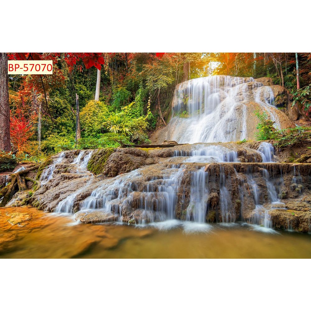 Tranh dán tường phong cảnh thác nước chảy êm đềm