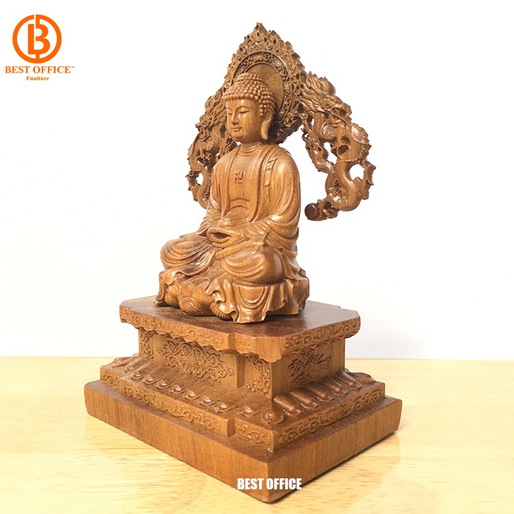 Tượng phật A Di Đà gỗ Bách xanh trang trí ô tô - Trang trí nhà cửa - Để bàn