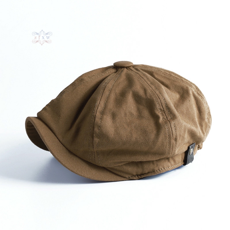 ZX Men Newsboy Cap Herringbone Baker Boy Cabbie Flat Hat Retro Newsboy Cap @VN