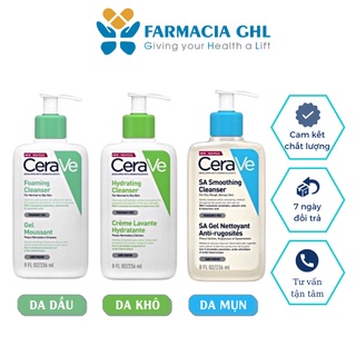 Sữa Rửa Mặt CeraVe Cho Da Dầu Mụn, Khô, Nhạy Cảm  SA Smoothing, Hydrating, Foaming Cleanser