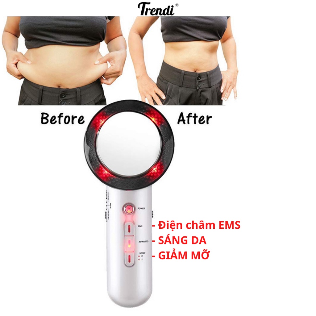 Máy Massage Giảm Mỡ Bụng Đùi Mông Cầm Tay - Giảm Mỡ sử dụng công nghệ Sóng Âm Sonic và điện châm EMS - BH 6 Tháng