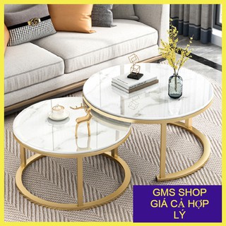 Bàn trà sofa mặt giả đá đôi, bàn tiếp khách,bàn trà thông minh