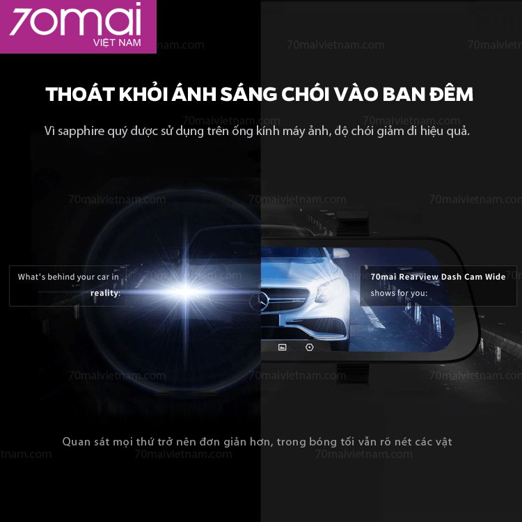 Camera hành trình [FREESHIP] Camera hành trình gương chiếu hậu 70mai Rearview Dash Cam Wide 9.35inchs | FHD 1080P | BigBuy360 - bigbuy360.vn