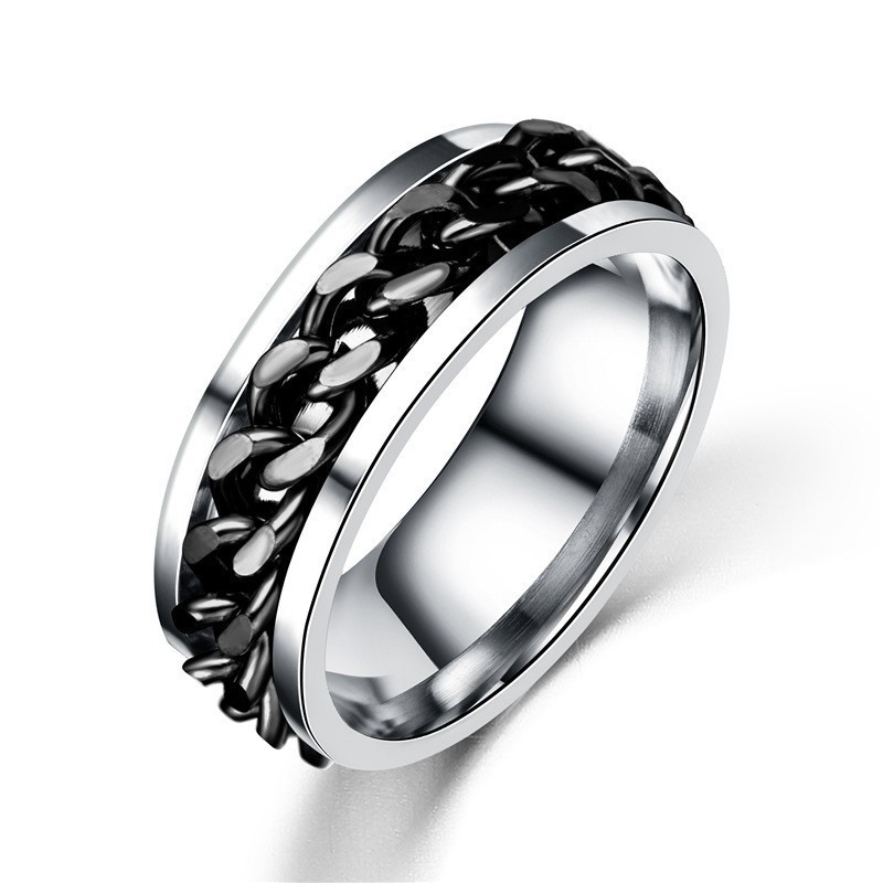 weiweijewelry/Nhẫn Thép Titan 316L Có Chuỗi Dây Xích Có Thể Xoay Mở Bia Cho Nam Và Nữ