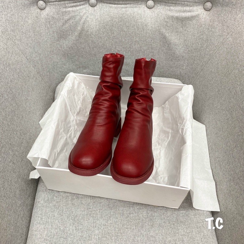 Boot da nhăn cổ Guidi lót lông