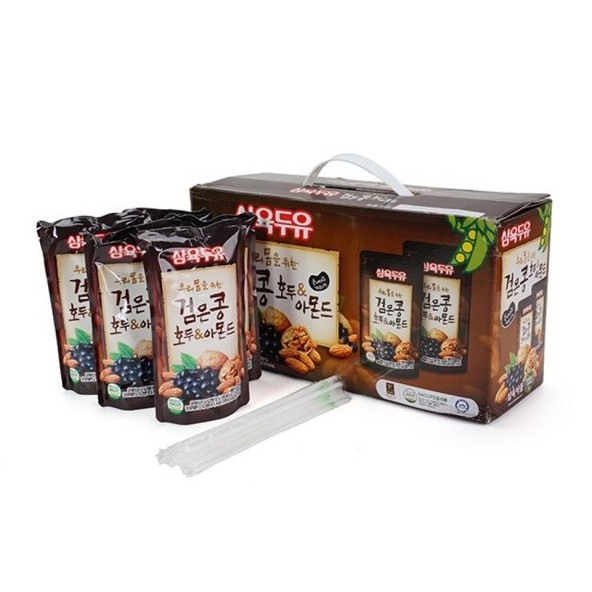 Com bo 05 Thùng 20 túi Sữa Đậu Đen, Óc Chó, Hạnh Nhân Sahmyook Foods (195ml/1 túi)