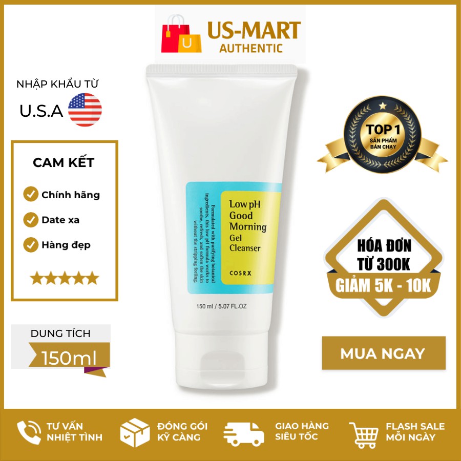 Sữa rửa mặt COSRX LOW PH GOOD MORNING GEL CLEANSER