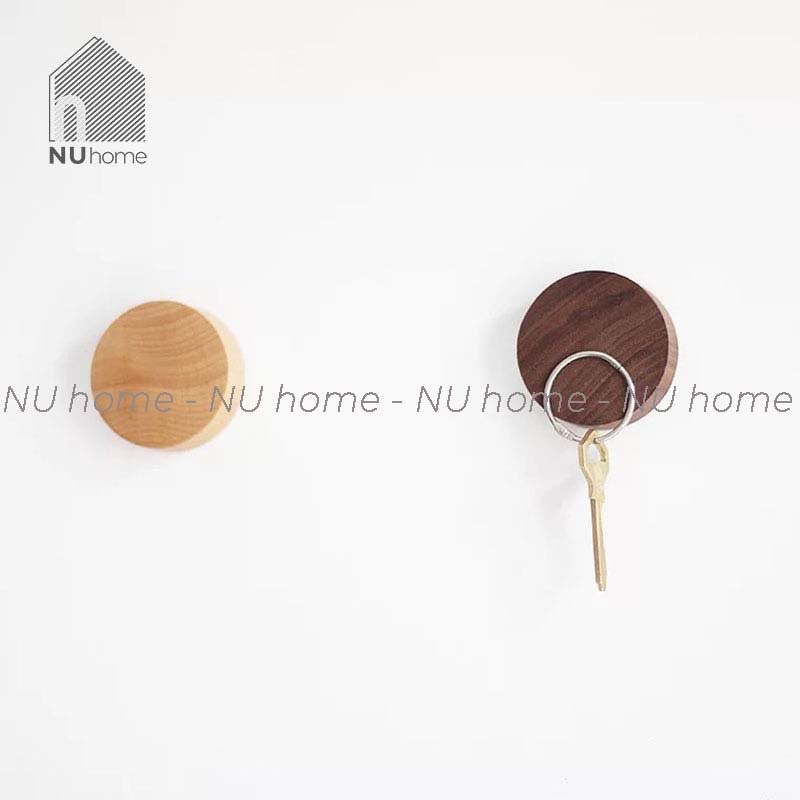 nuhome.vn | Móc nam châm bằng gỗ hình tròn dùng để gắn chìa khoá thiết kế đơn giản và mộc mạc