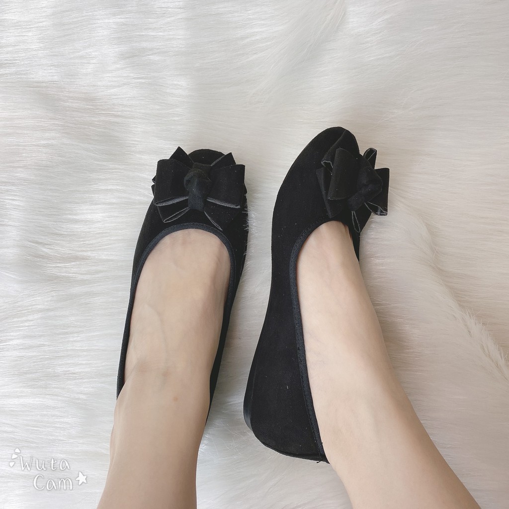 ] Giày Nữ Giày Búp Bê Vải Dạ Đế Bệt Thắt Nơ Mũi Tròn G20 | BigBuy360 - bigbuy360.vn