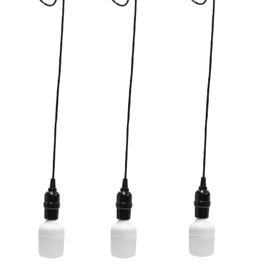 Bộ 3 đèn thả cổ điển Vintage bóng đèn led búp trụ 13w