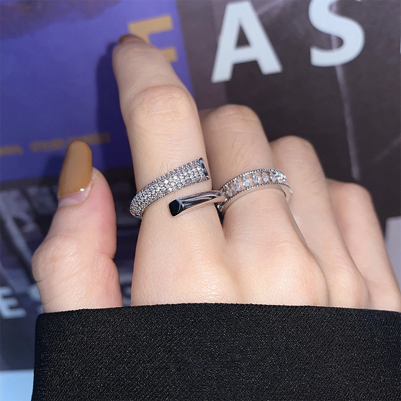 OIMG  Nhẫn Đính Đá Zircon Phong Cách Hàn Quốc Xinh Xắn Cho Nữ