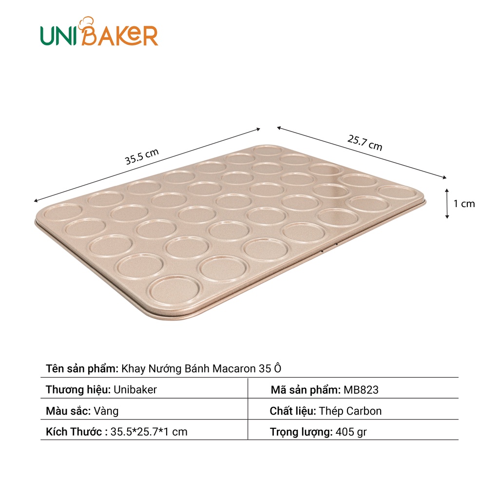 Khay nướng bánh quy, maccaron 35 ô hãng Unibaker