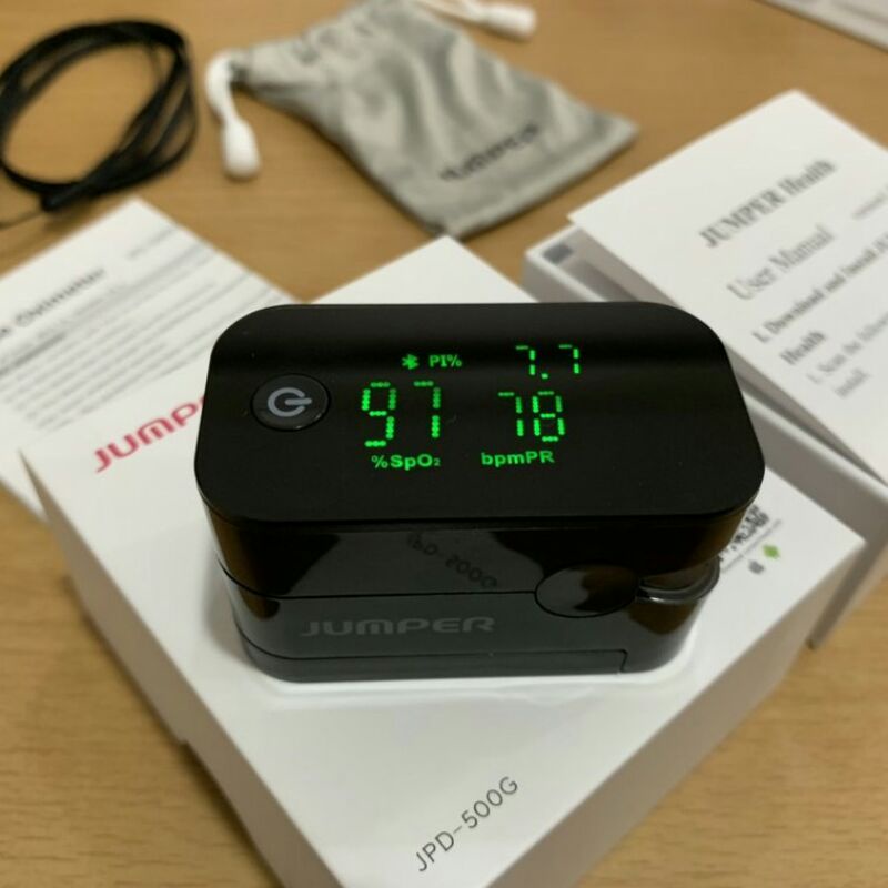 Máy đo nồng độ oxy máu và nhịp tim, chỉ số PI Jumper JPD-500D (Chứng nhận FDA Hoa Kỳ + xuất USA)