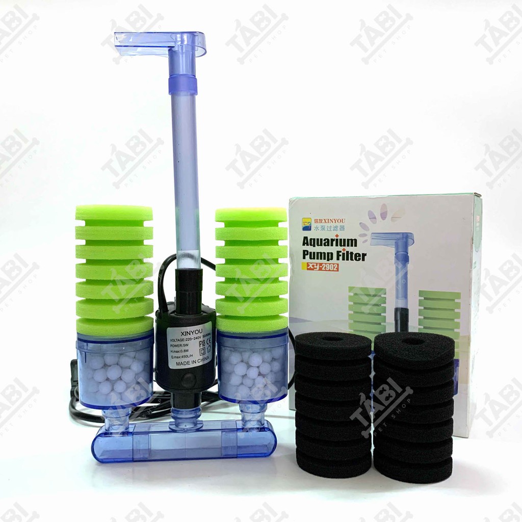 Lọc Hơi Sủi Vi Sinh XY-2902 Có MÁY BƠM Bio Có Bông Lọc Kèm Thay