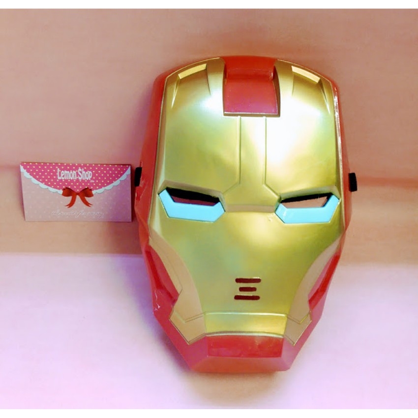 Đồ Chơi Mặt Nạ Ironman - Mặt Nạ Người Sắt Có Đèn Phát Sáng Xanh, Nhựa Cao Cấp, Siêu Ngầu Dành Cho Bé