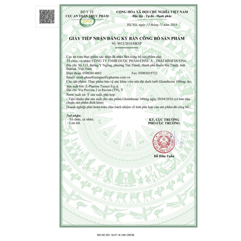 Viên Ngậm Trắng Da, giảm nám, phục hồi da Glutathione – HANAH SKIN