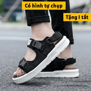 Dép Sandal 2 quai ngang nam nữ, quai sau có thể tháo rời đi học, đi chơi, HÌNH THẬT, TẶNG TẤT