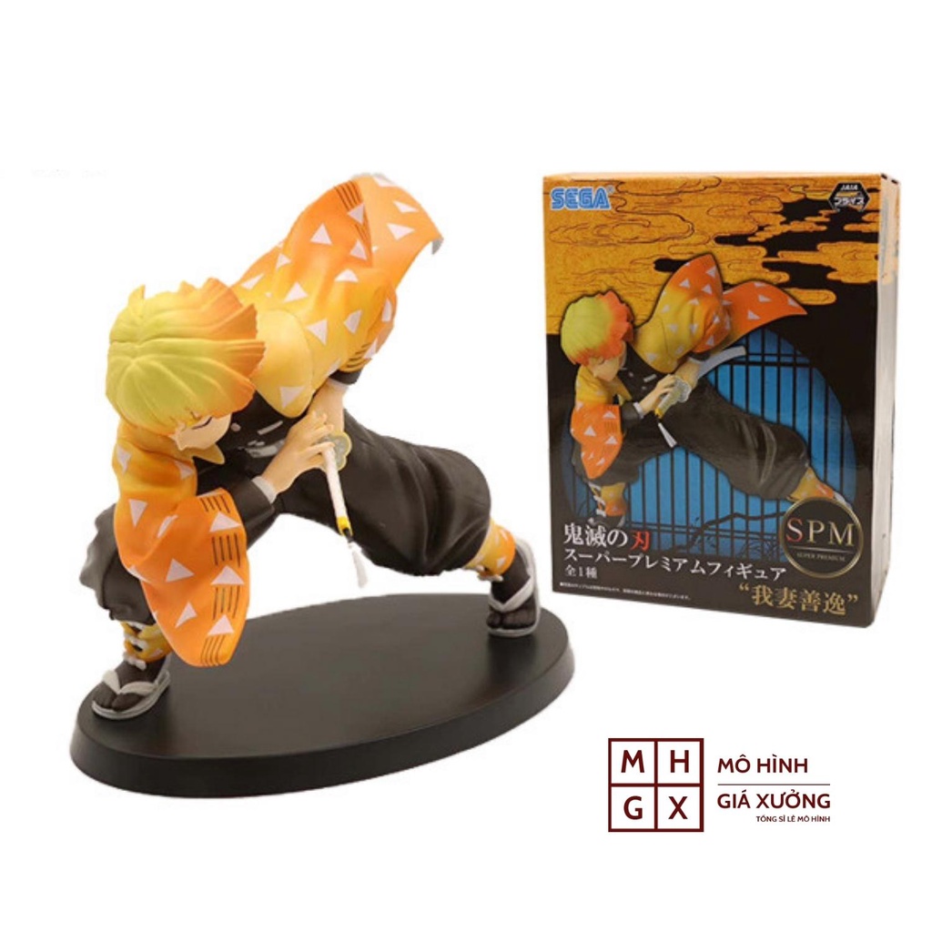 Mô hình Kimetsu No Yaiba figure Demon Slayer Agatsuma Zenitsu cao 15 cm trạng thái chiến đấu- figure thanh gươm diệt quỷ