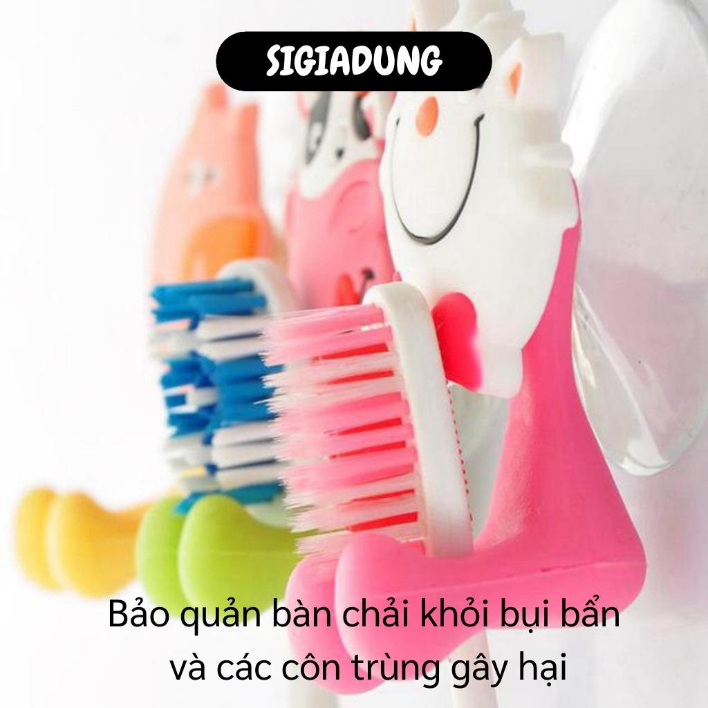 [SGD] Kẹp Bàn Chải - Móc Treo Bàn Chải Đánh Răng Dán Tường Hút Chân Không Hình Thú 3590