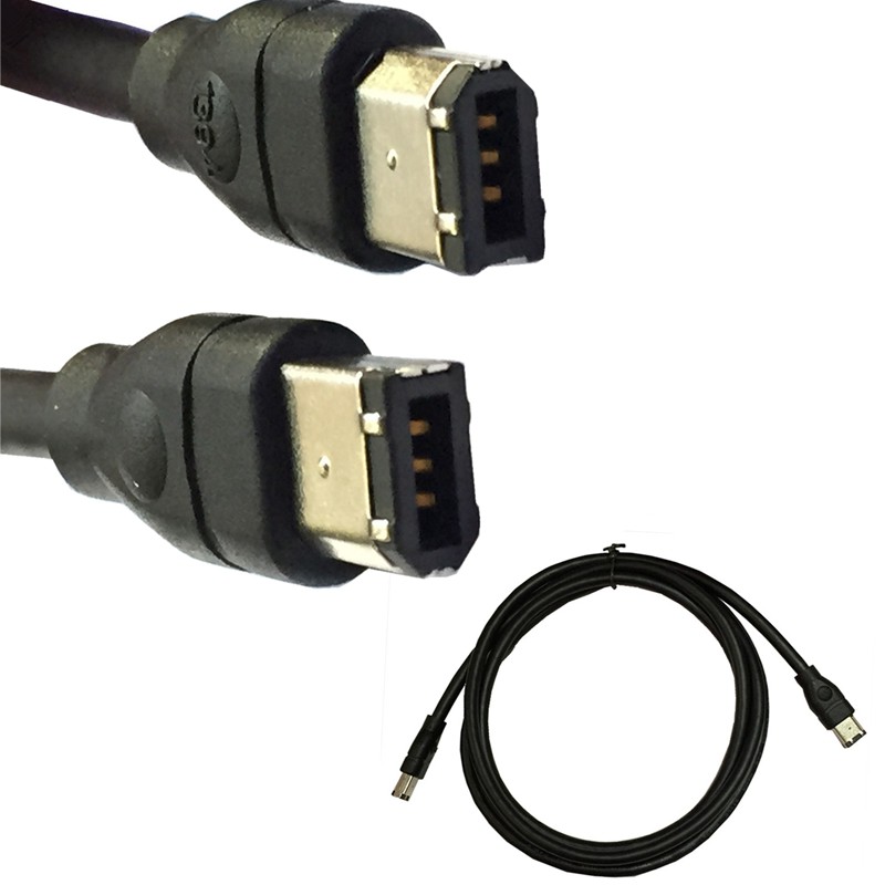 Black IEEE 1394 Firewire 400 to Firewire 400 Cable, 6 Pin/6 Pin Male / Male - 10 FT