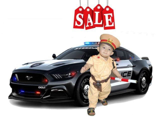 Quần áo công an cảnh sát giao thông cho bé trai ngộ nghĩnh