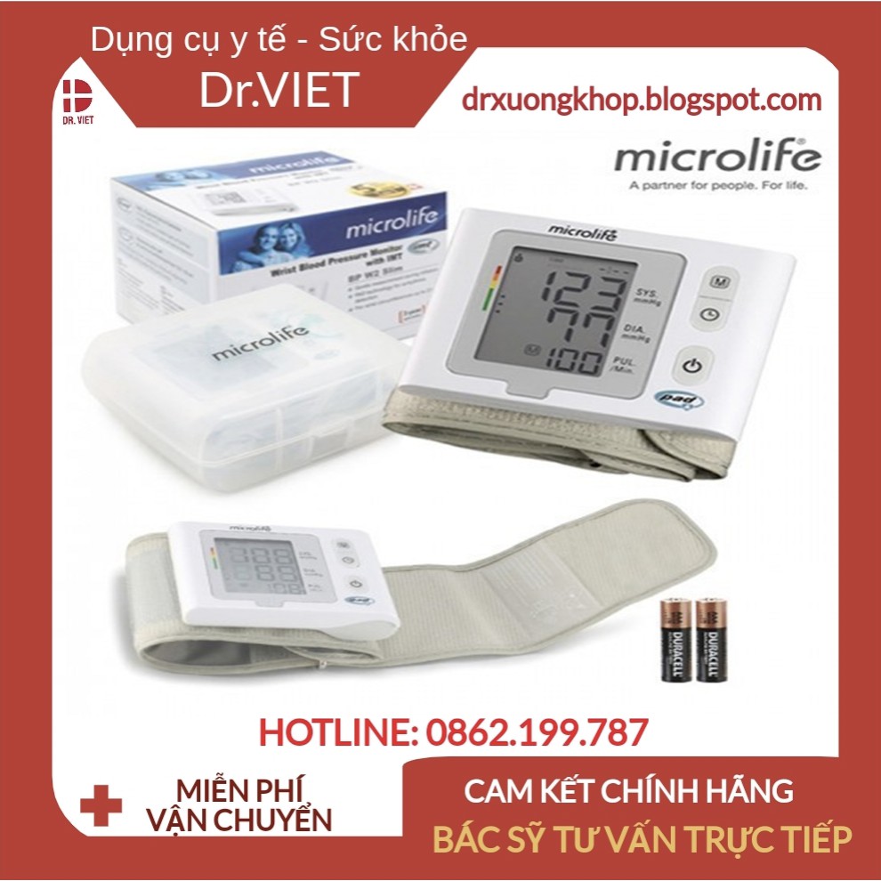 Máy đo huyết áp cổ tay MICROLIFE 3NV1-3E Cao cấp-Công nghệ PAD phát hiện rối loại nhịp tim, nhỏ gọn dễ dàng mang theo