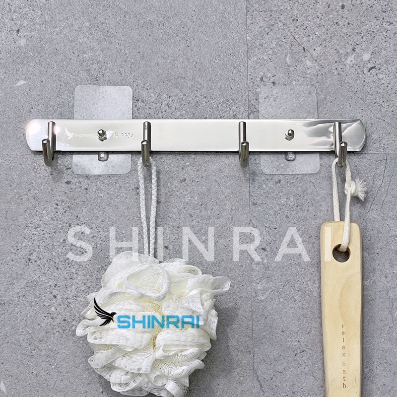 ( Dán Tường ) Móc Treo Đồ Sau Cửa , Bếp , Móc Treo Quần Áo Nhà Tắm INOX SUS304 MT4 SHINRAI