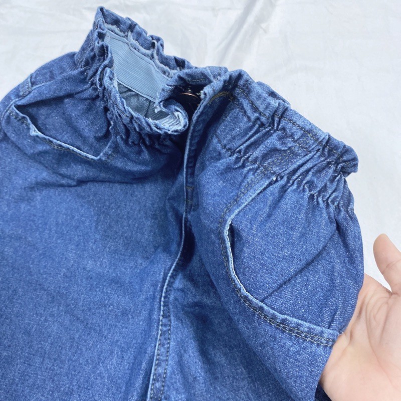 [3màu 55-95kg] Quần Short Ngố Ống Rộng Lưng Thun Cạp Cao  - Quần Đùi Jean Không Giãn