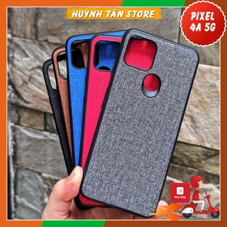 Ốp lưng google pixel 4a 5g chống vân tay nhựa cứng viền đen giả vải JEAN 1 màu phụ kiện điện thoại huỳnh tân store