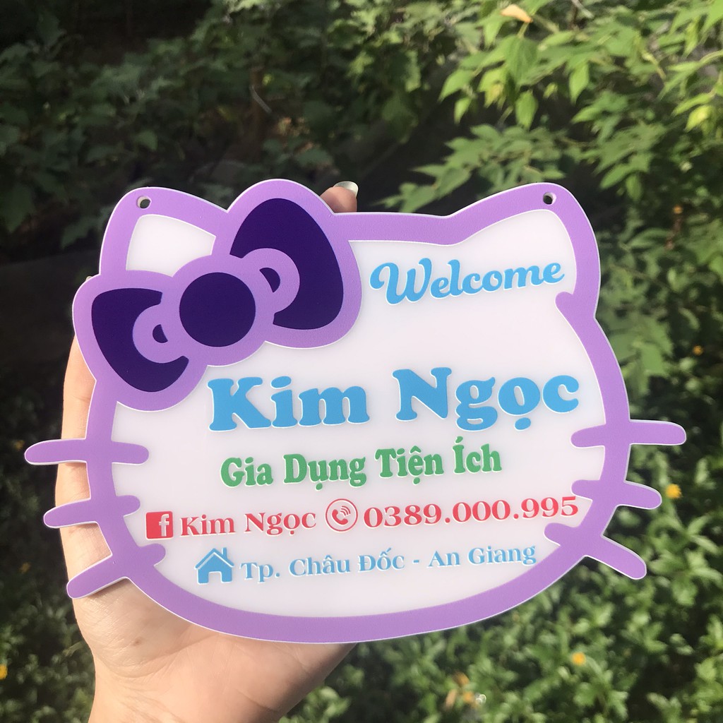 Bảng hiệu mica - Thiết kế theo yêu cầu - Mẫu Hello Kitty dễ thương