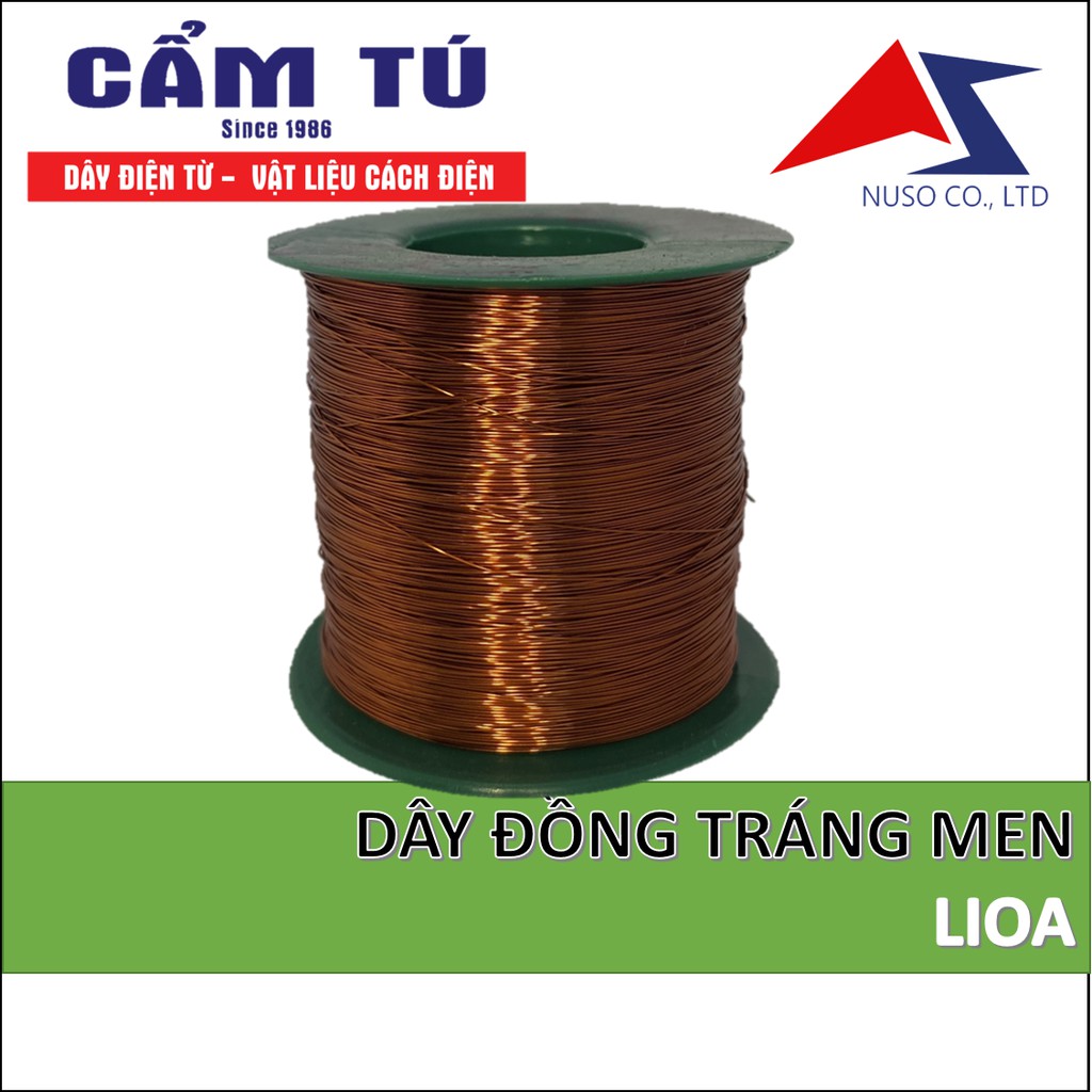 Dây đồng tráng men LiOA 220 độ C điện từ chịu nhiệt quấn motor biến áp - phụ tùng quạt giá lạng đồng 100% (100gr)