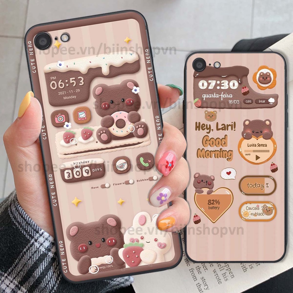 Ốp Oppo A71 / A83 in 3D icon gấu nổi siêu xinh, siêu đáng yêu, cá tính phong cách