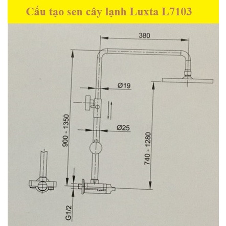 Sen tắm đứng  lạnh cao cấp Luxta L7103, sen cây, bảo hành chính hãng 05 năm